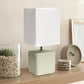 All The Rages Simple Designs Off-White Petite Faux Stone Table Lamp With White Fabric Shade