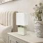 All The Rages Simple Designs Off-White Petite Faux Stone Table Lamp With White Fabric Shade