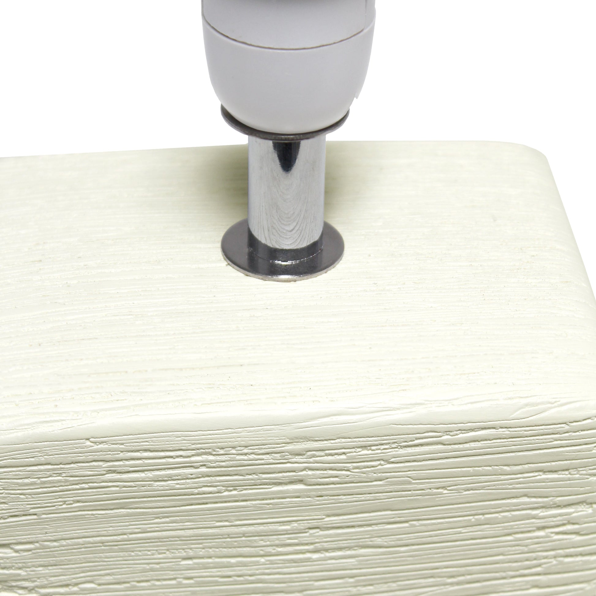 All The Rages Simple Designs Off-White Petite Faux Stone Table Lamp With White Fabric Shade