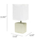 All The Rages Simple Designs Off-White Petite Faux Stone Table Lamp With White Fabric Shade