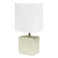 All The Rages Simple Designs Off-White Petite Faux Stone Table Lamp With White Fabric Shade
