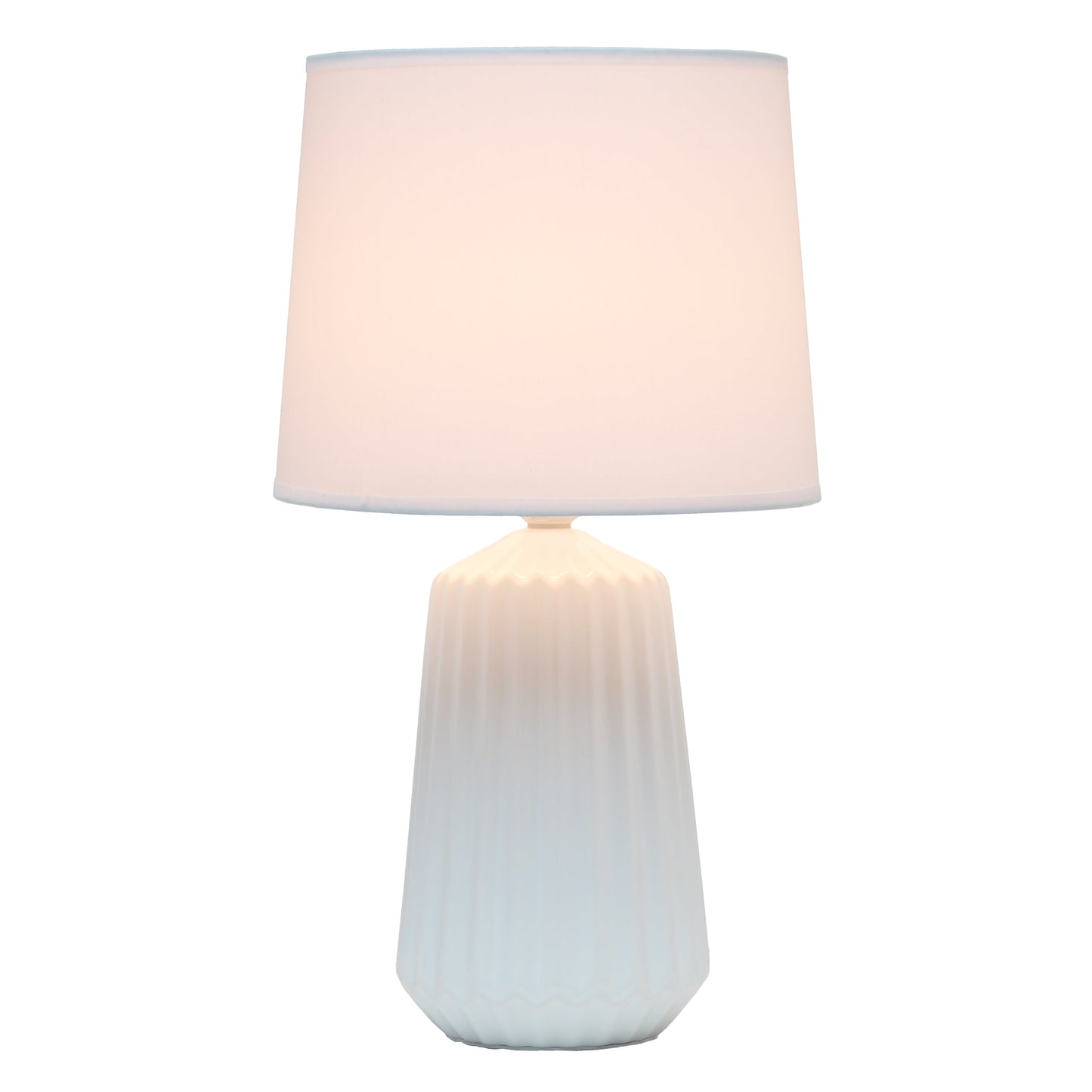 All The Rages Simple Designs Off White Pleated Base Table Lamp