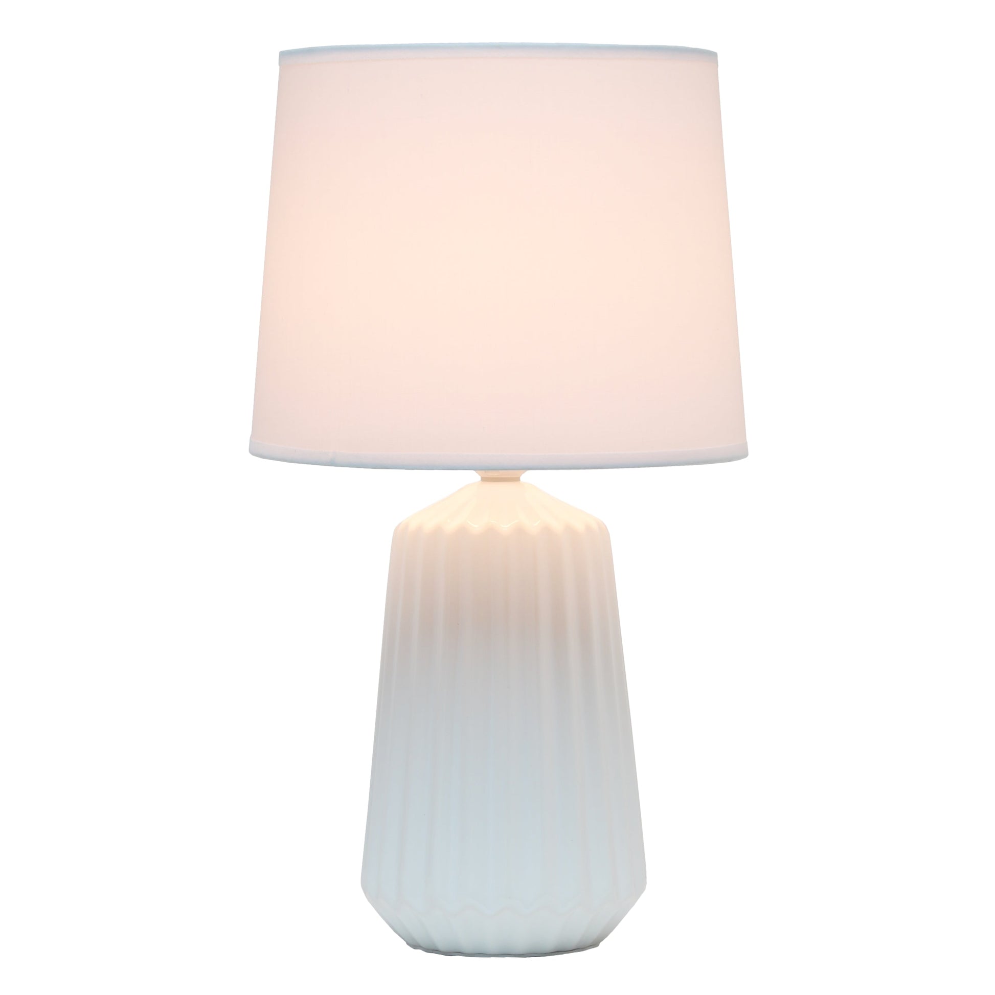 All The Rages Simple Designs Off White Pleated Base Table Lamp