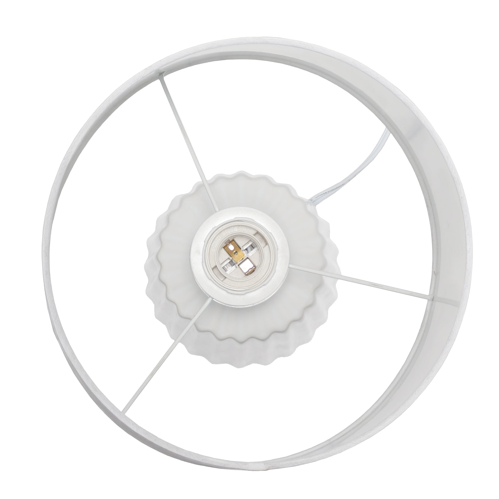 All The Rages Simple Designs Off White Pleated Base Table Lamp