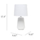 All The Rages Simple Designs Off White Pleated Base Table Lamp