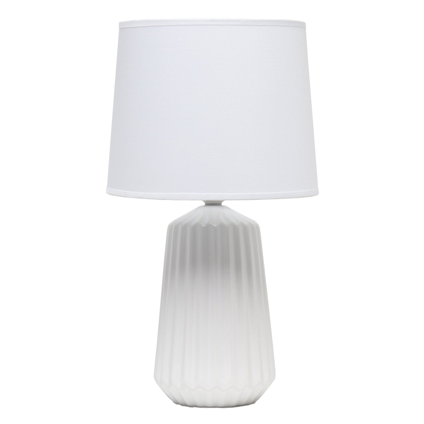 All The Rages Simple Designs Off White Pleated Base Table Lamp