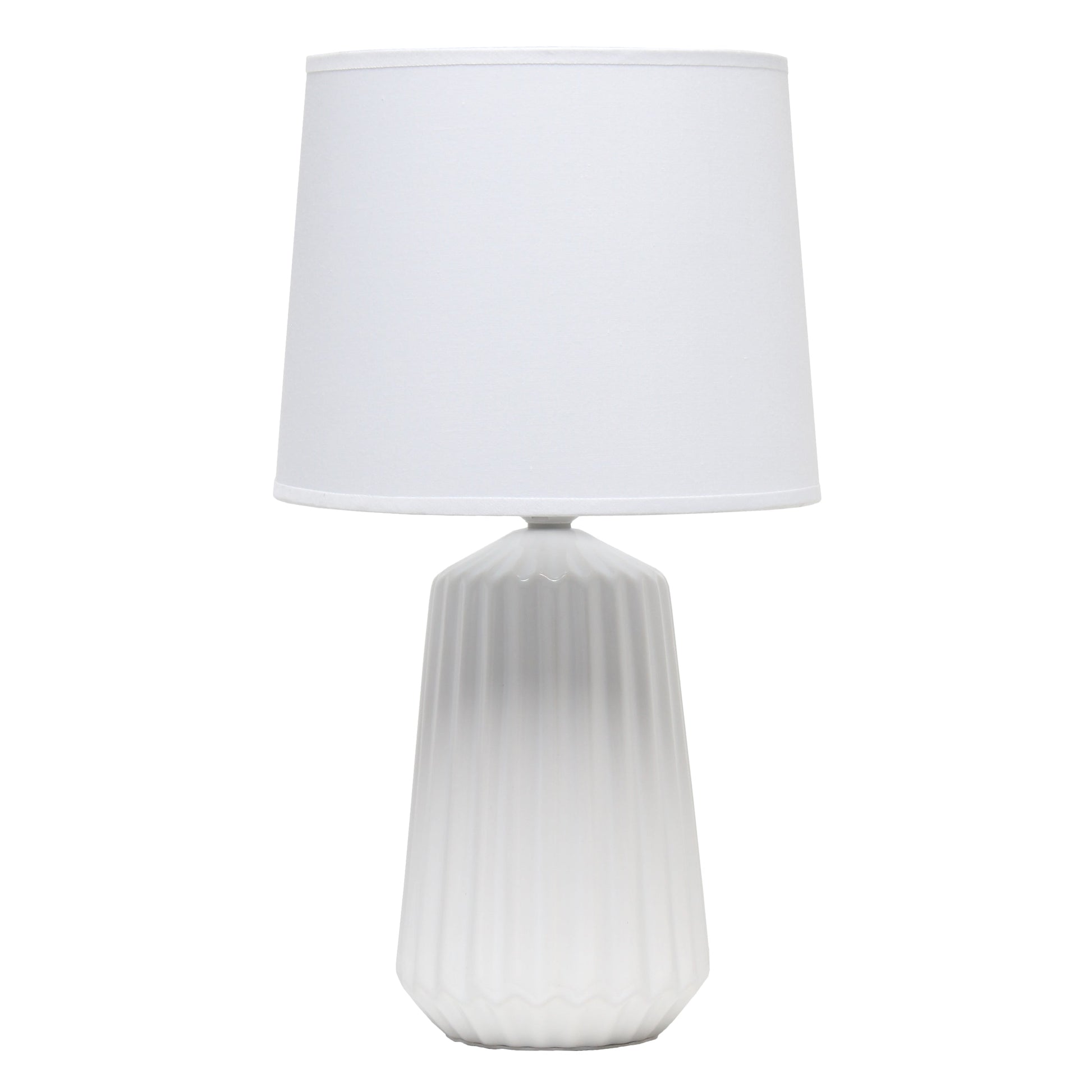 All The Rages Simple Designs Off White Pleated Base Table Lamp
