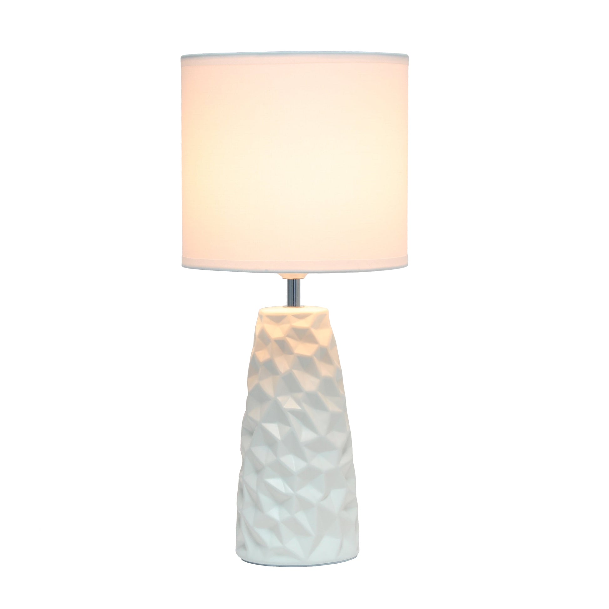 All The Rages Simple Designs Off-White Sculpted Ceramic Table Lamp