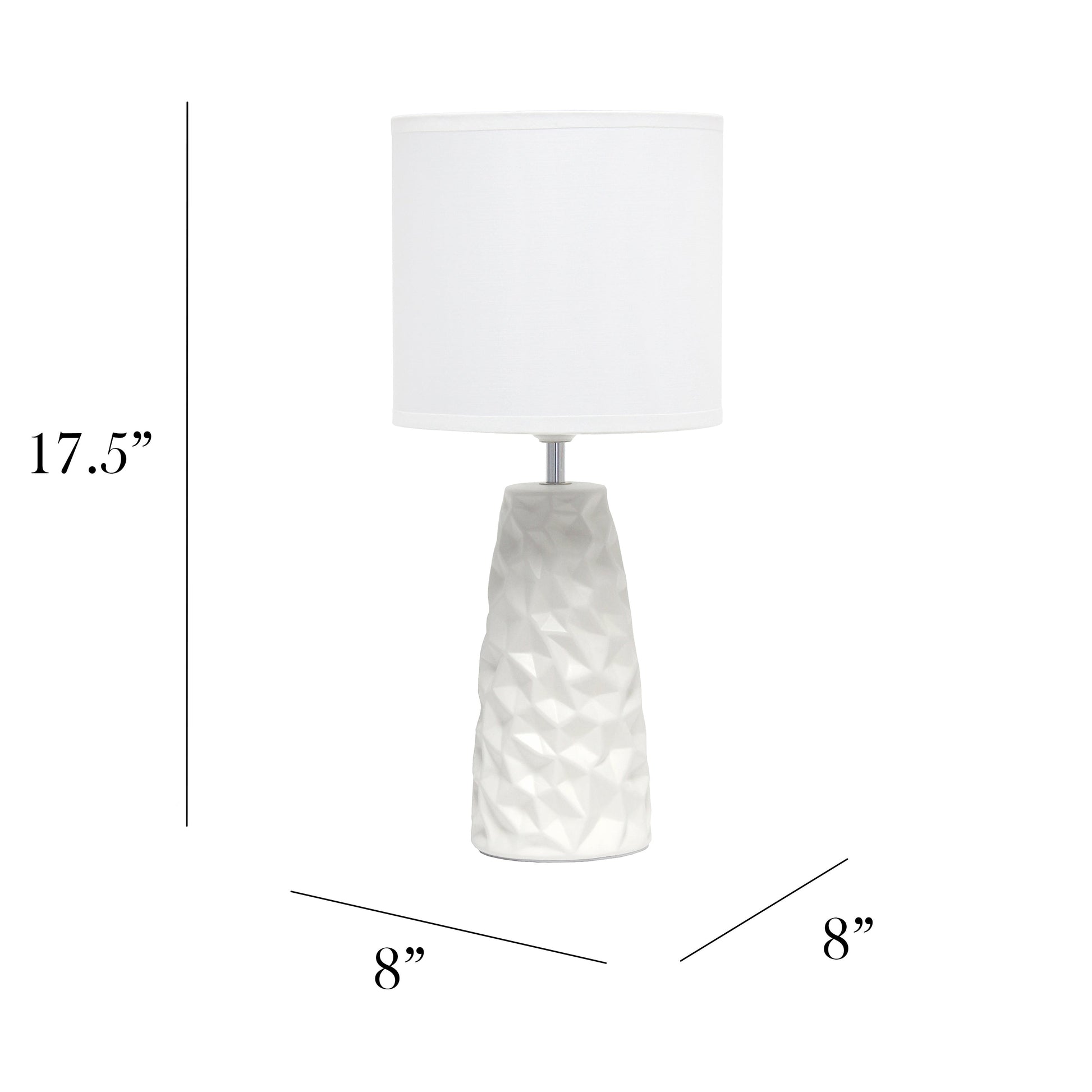 All The Rages Simple Designs Off-White Sculpted Ceramic Table Lamp