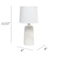 All The Rages Simple Designs Off-White Textured Linear Ceramic Table Lamp
