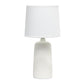 All The Rages Simple Designs Off-White Textured Linear Ceramic Table Lamp
