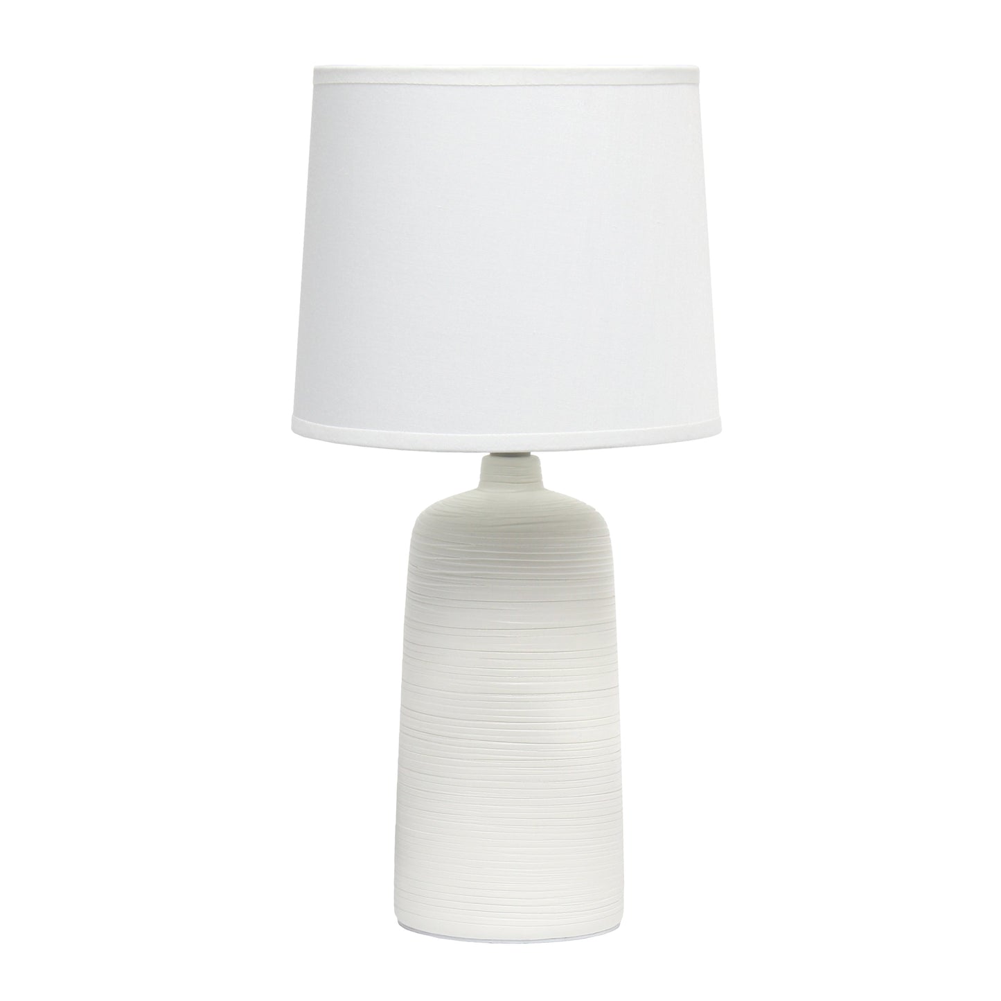 All The Rages Simple Designs Off-White Textured Linear Ceramic Table Lamp