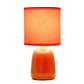 All The Rages Simple Designs Orange 10" Ceramic Table Lamp With Matching Fabric Shade