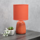 All The Rages Simple Designs Orange 10" Ceramic Table Lamp With Matching Fabric Shade