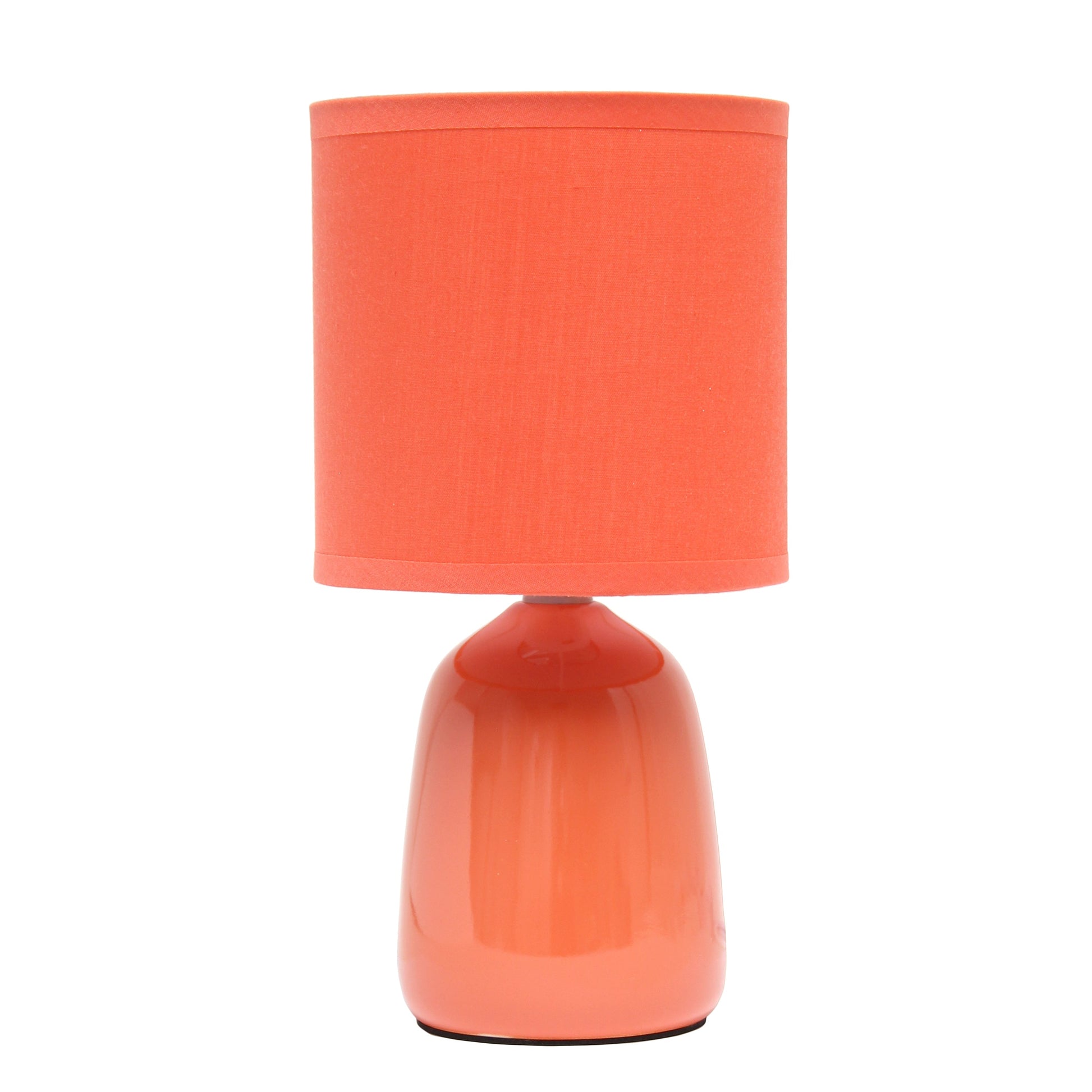 All The Rages Simple Designs Orange 10" Ceramic Table Lamp With Matching Fabric Shade