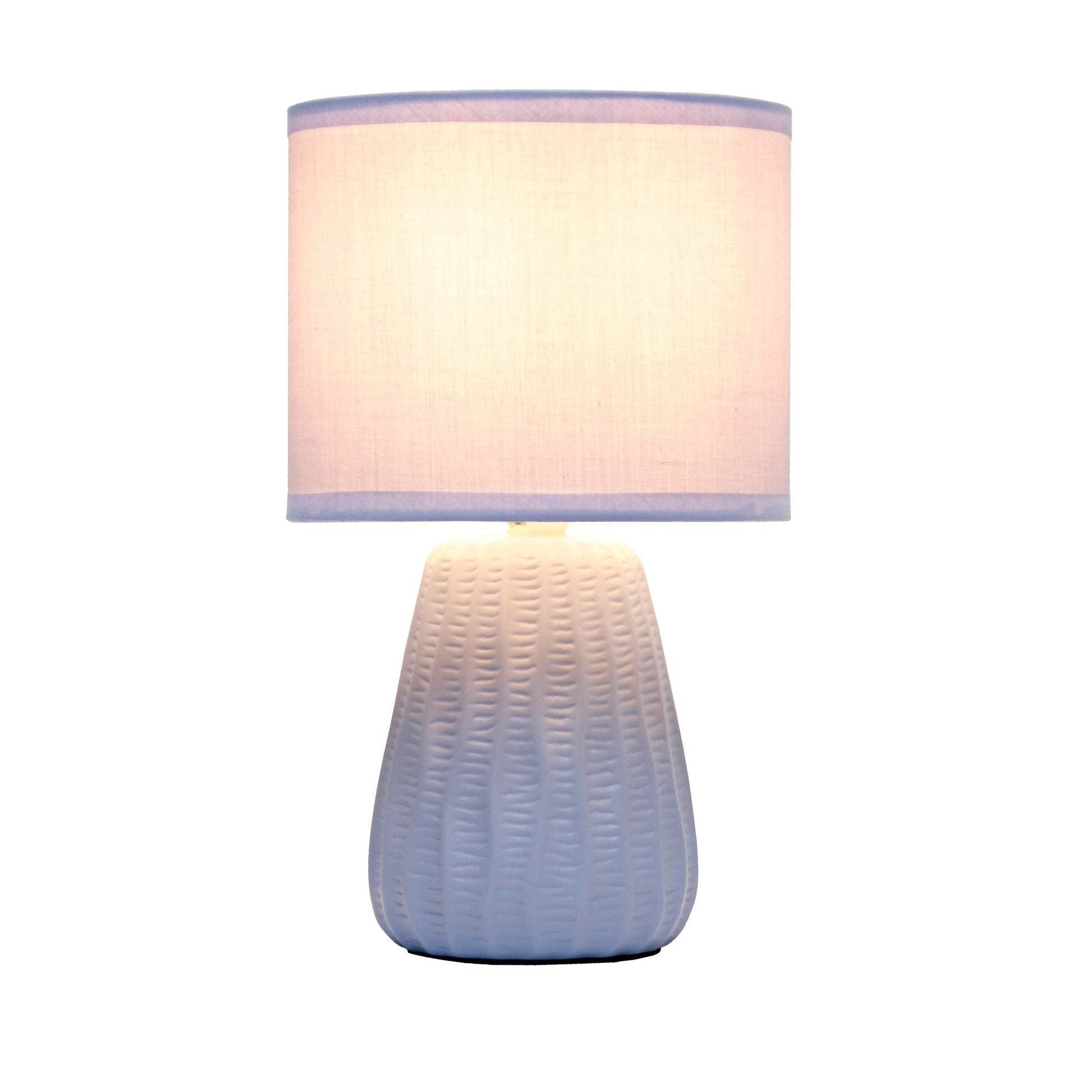 All The Rages Simple Designs Periwinkle 11" Ceramic Texture Pastel Table Lamp With Matching Fabric Shade
