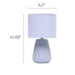 All The Rages Simple Designs Periwinkle 11" Ceramic Texture Pastel Table Lamp With Matching Fabric Shade