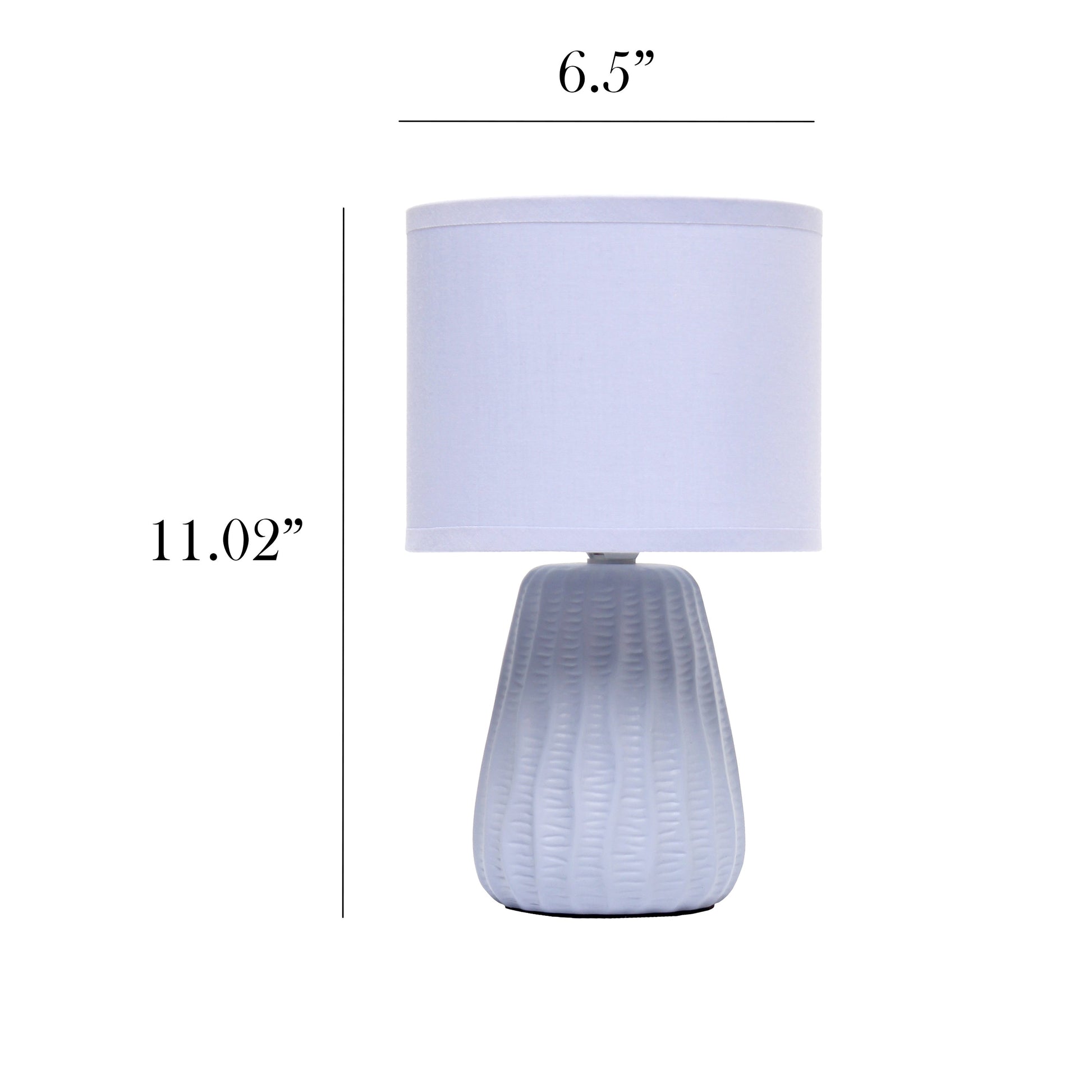 All The Rages Simple Designs Periwinkle 11" Ceramic Texture Pastel Table Lamp With Matching Fabric Shade
