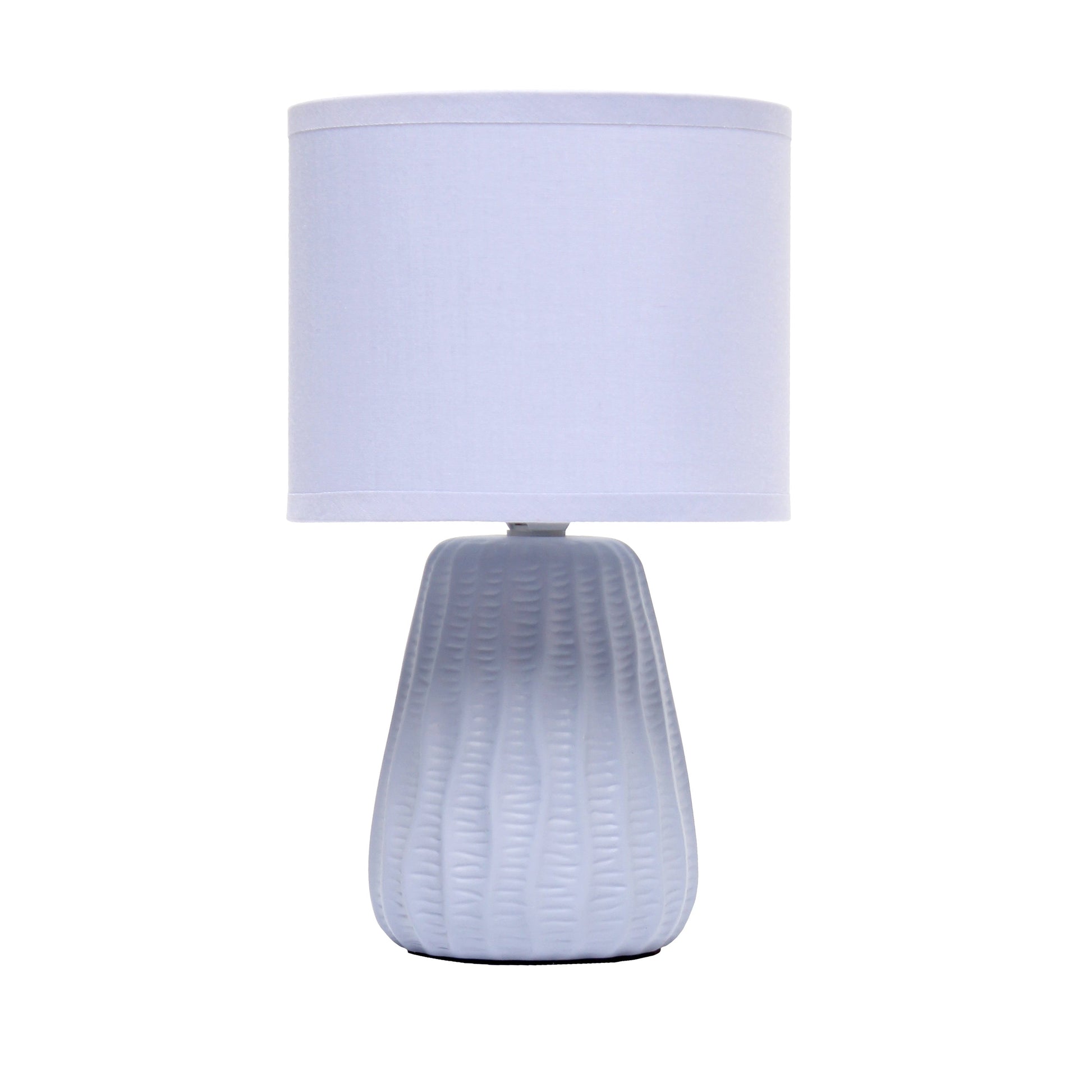 All The Rages Simple Designs Periwinkle 11" Ceramic Texture Pastel Table Lamp With Matching Fabric Shade