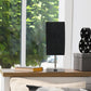 All The Rages Simple Designs Petite Brushed Nickel Stick Lamp With USB Charging Port & Black Fabric Shade
