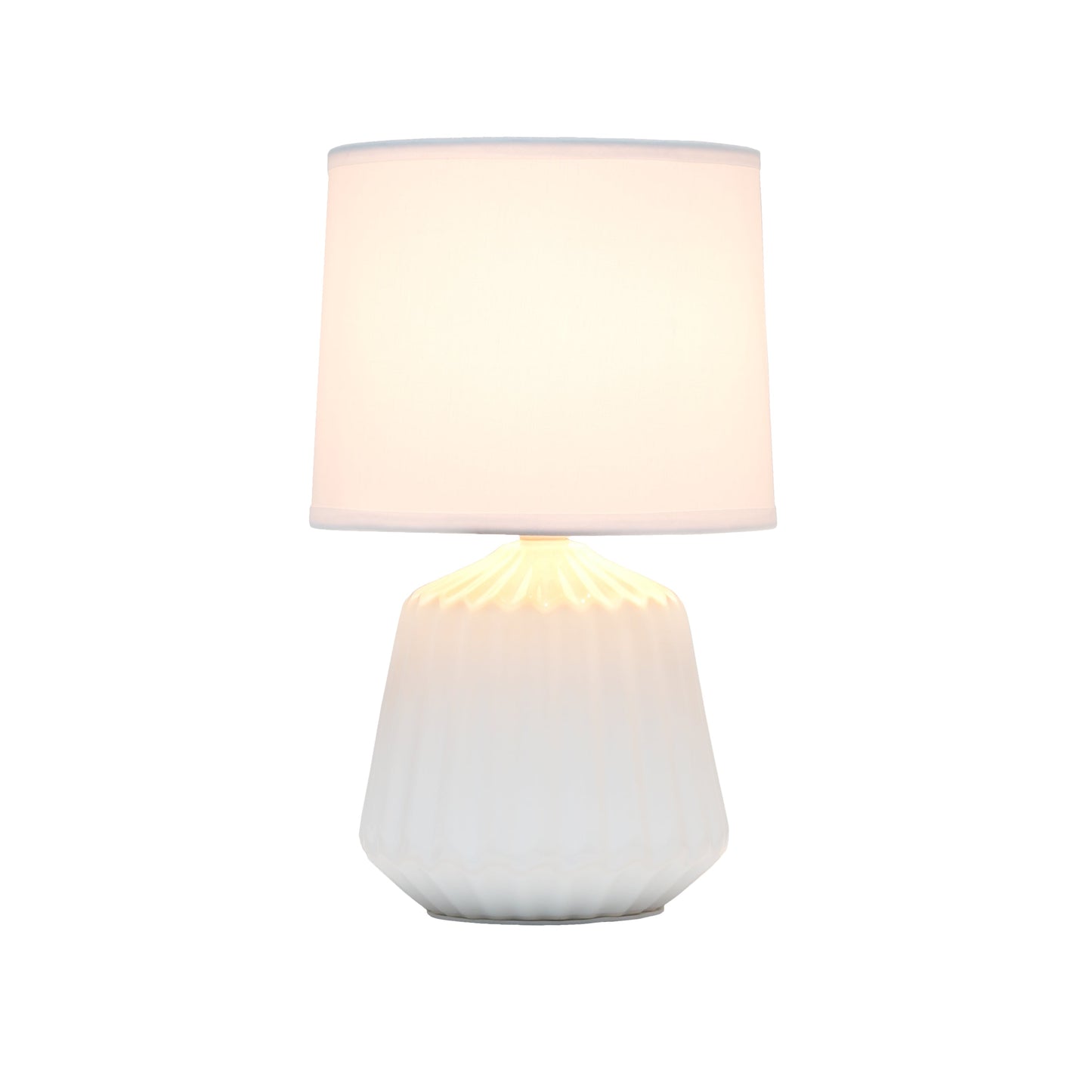 All The Rages Simple Designs Petite Off White Pleated Base Table Lamp