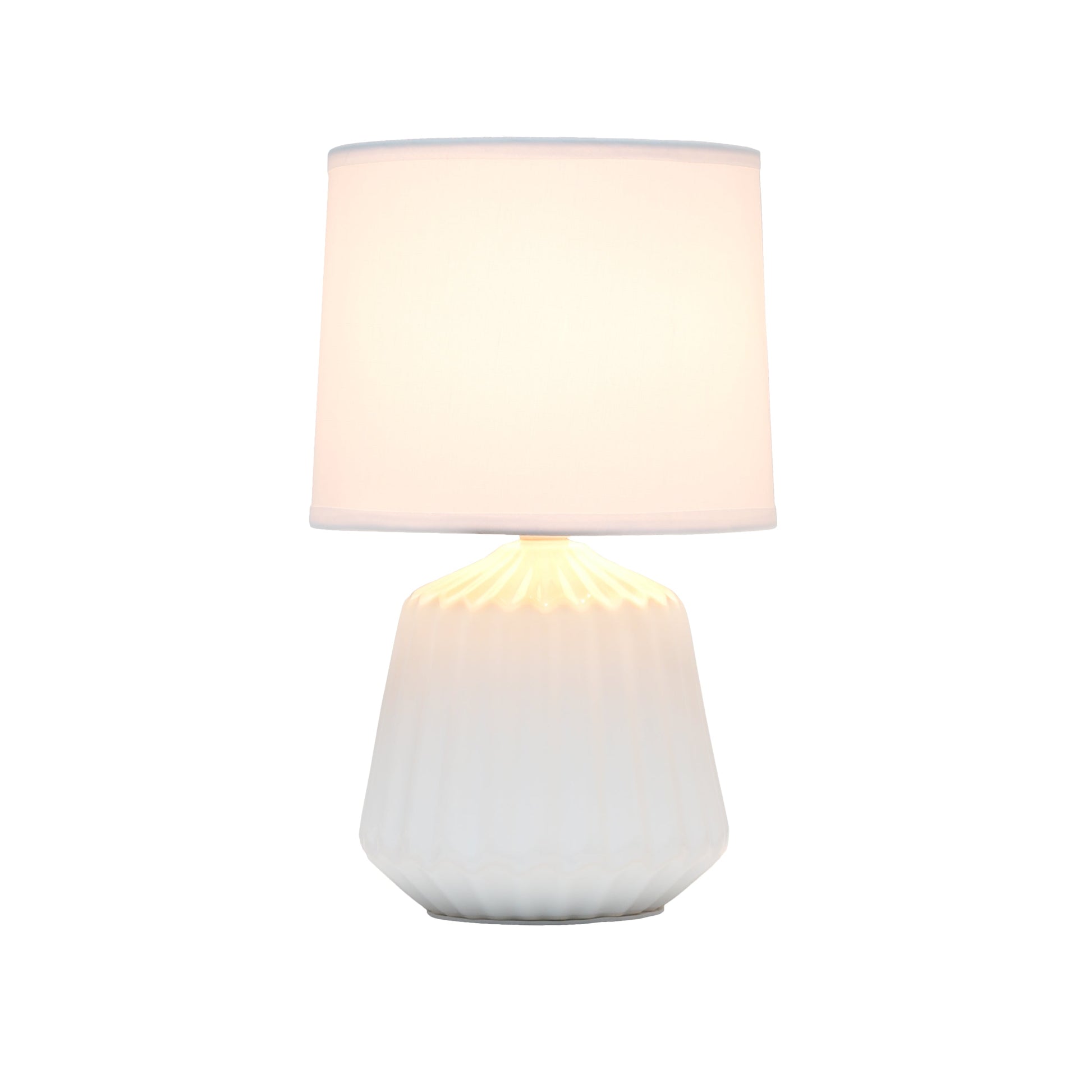 All The Rages Simple Designs Petite Off White Pleated Base Table Lamp