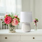 All The Rages Simple Designs Petite Off White Pleated Base Table Lamp