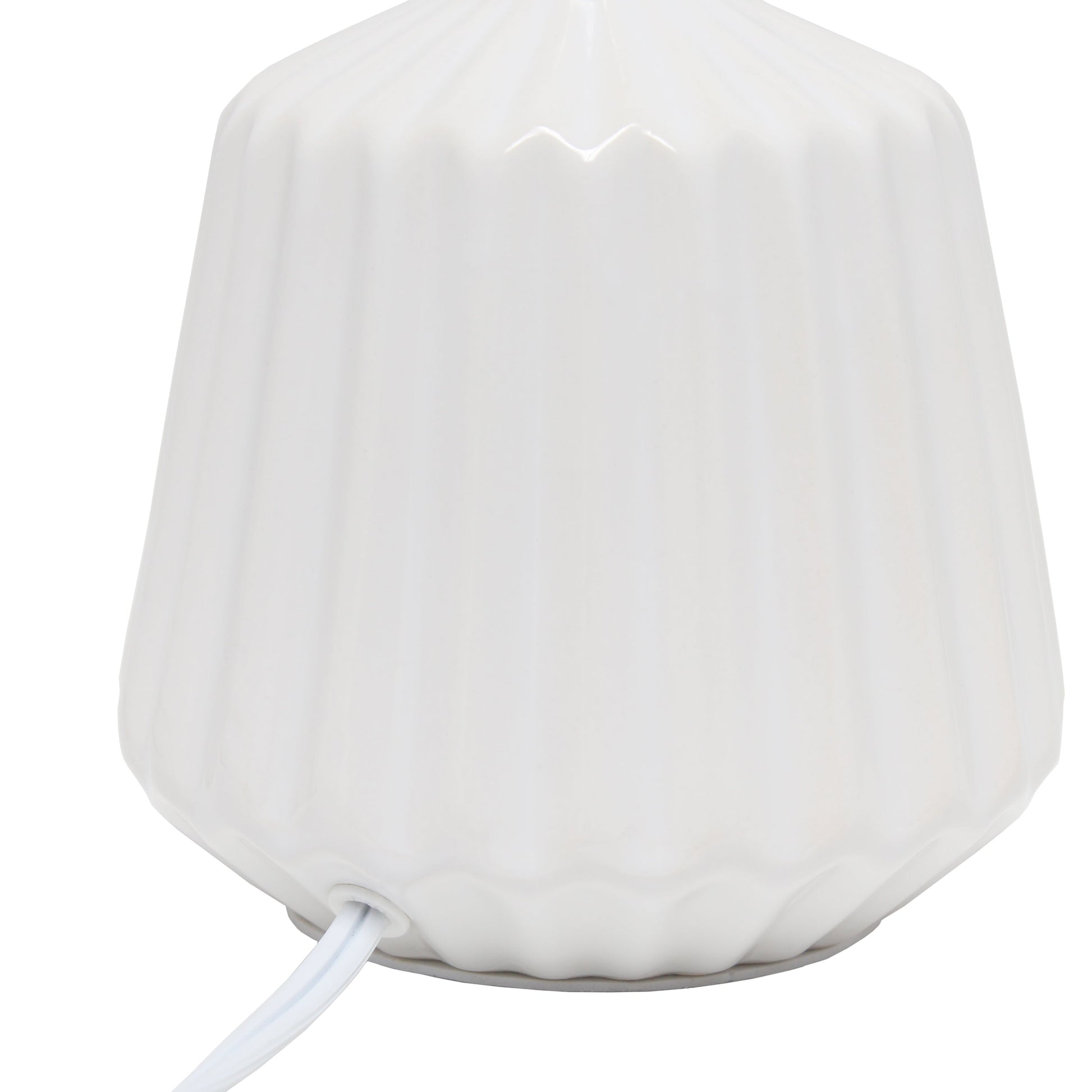 All The Rages Simple Designs Petite Off White Pleated Base Table Lamp