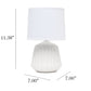 All The Rages Simple Designs Petite Off White Pleated Base Table Lamp