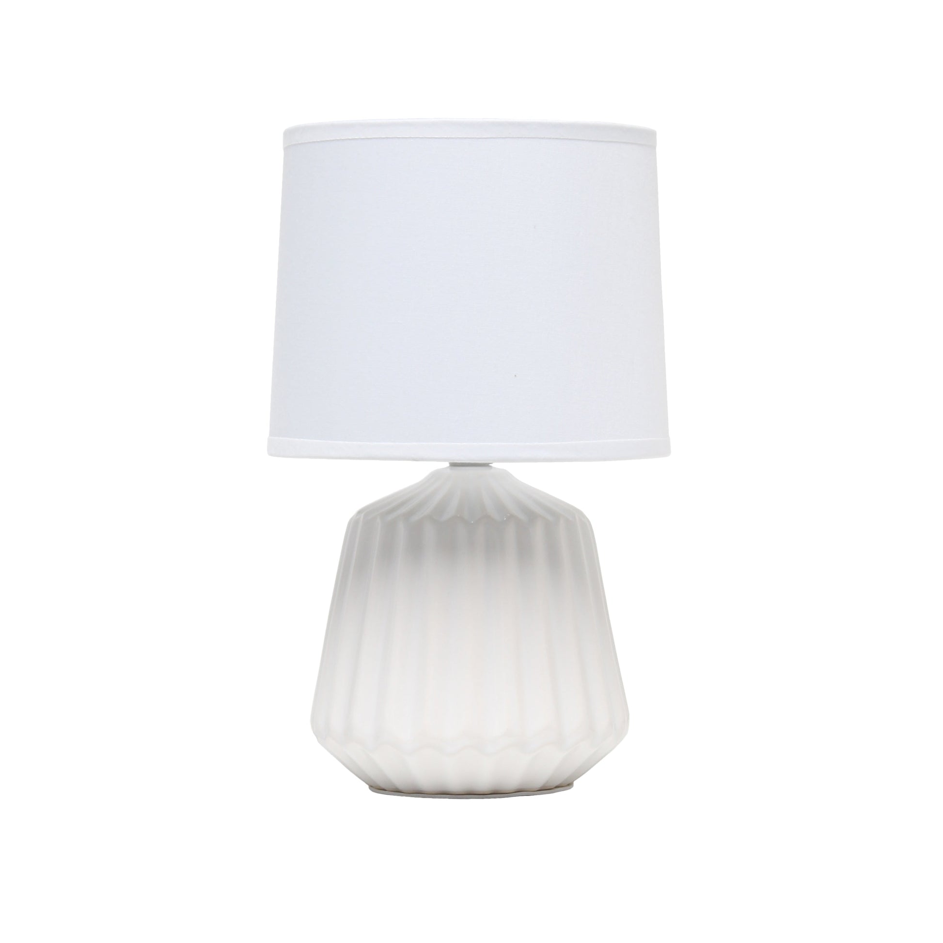All The Rages Simple Designs Petite Off White Pleated Base Table Lamp