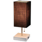 All The Rages Simple Designs Petite White Stick Lamp With USB Charging Port & Black Fabric Shade