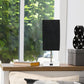 All The Rages Simple Designs Petite White Stick Lamp With USB Charging Port & Black Fabric Shade