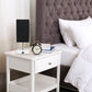 All The Rages Simple Designs Petite White Stick Lamp With USB Charging Port & Black Fabric Shade