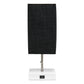 All The Rages Simple Designs Petite White Stick Lamp With USB Charging Port & Black Fabric Shade