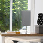 All The Rages Simple Designs Petite White Stick Lamp With USB Charging Port & Gray Fabric Shade