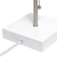 All The Rages Simple Designs Petite White Stick Lamp With USB Charging Port & Gray Fabric Shade