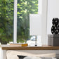 All The Rages Simple Designs Petite White Stick Lamp With USB Charging Port & White Fabric Shade