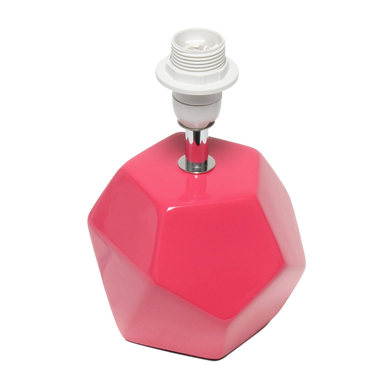 All The Rages Simple Designs Pink Round Prism Mini Table Lamp With Matching Fabric Shade