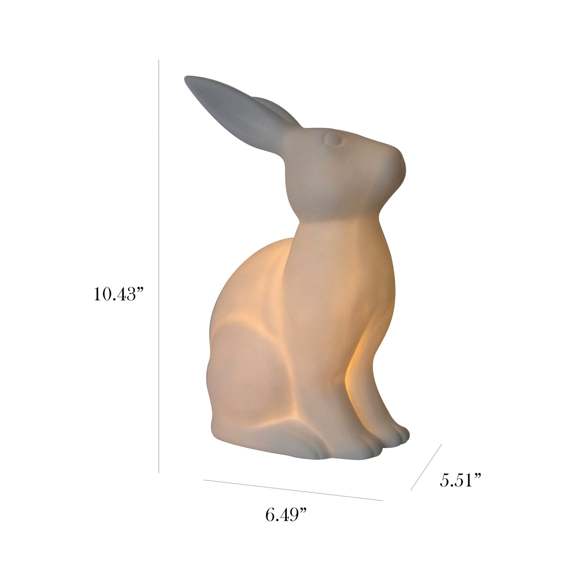 All The Rages Simple Designs Porcelain Bunny Rabbit Shaped Animal Light Table Lamp