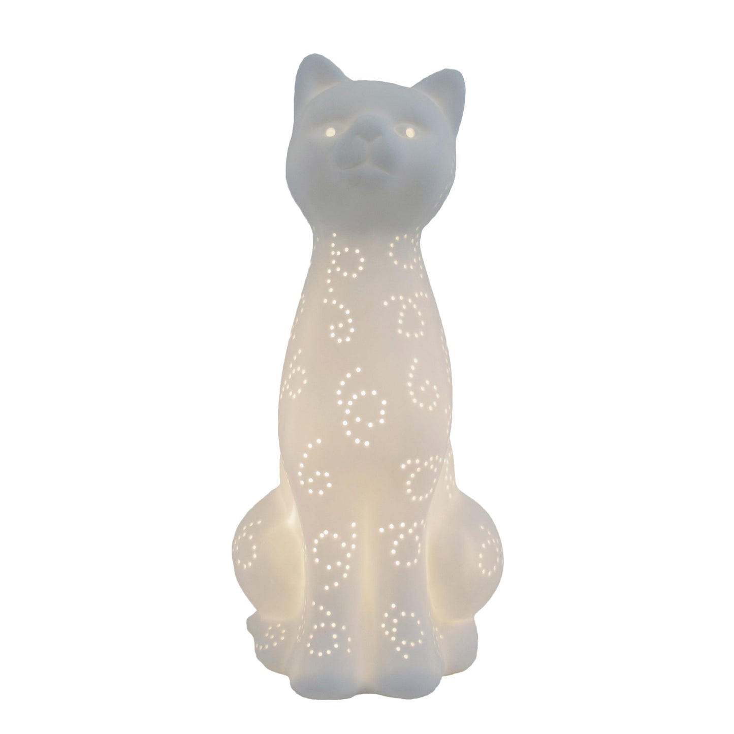 All The Rages Simple Designs Porcelain Kitty Cat Shaped Animal Light Table Lamp