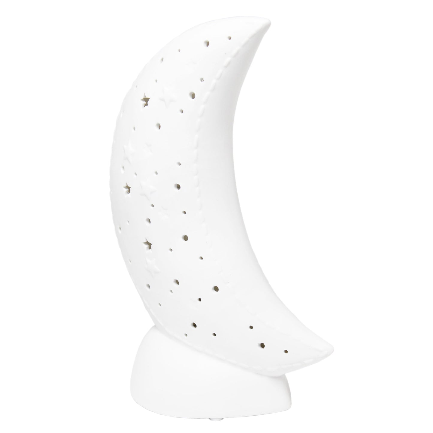 All The Rages Simple Designs Porcelain Moon Shaped Table Lamp