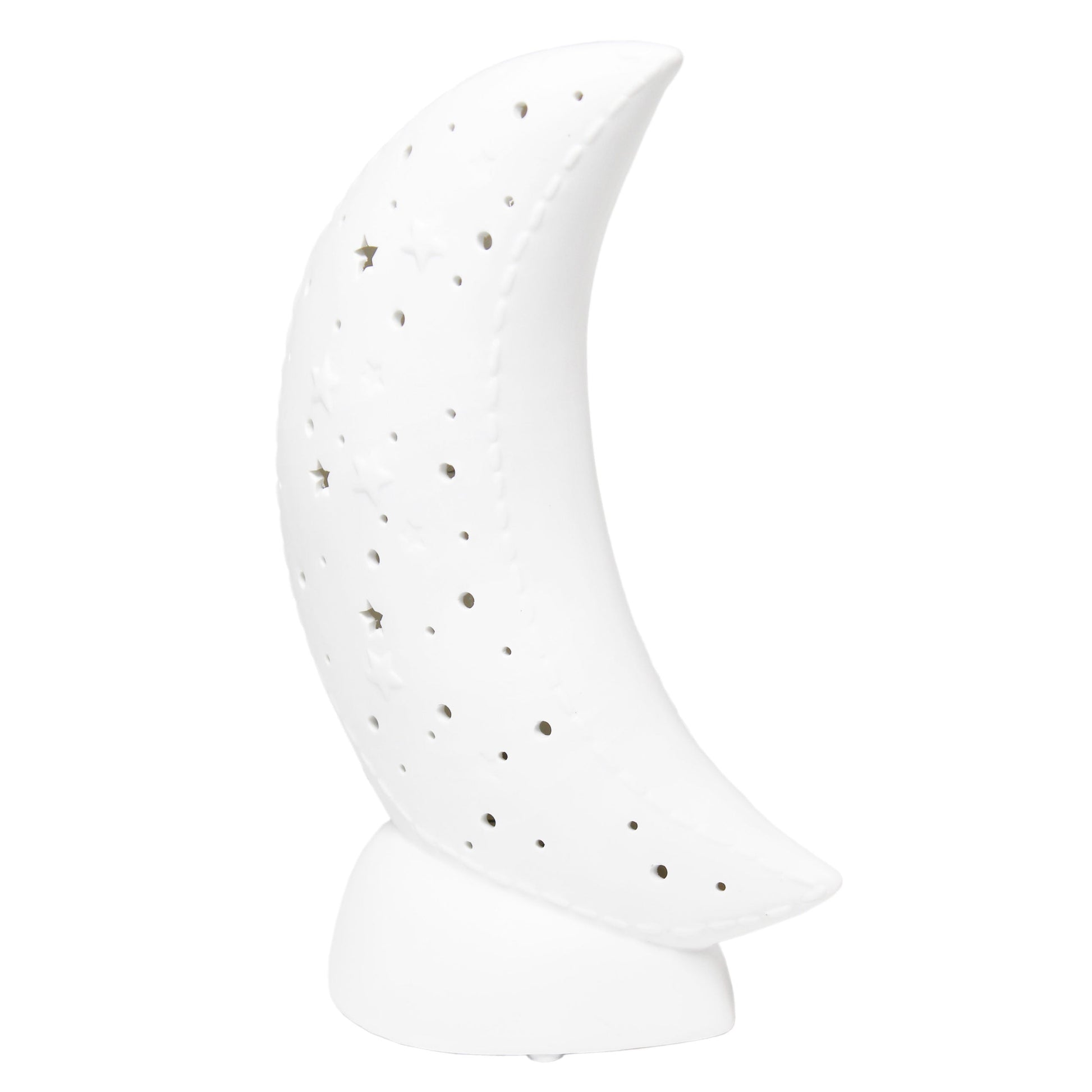 All The Rages Simple Designs Porcelain Moon Shaped Table Lamp