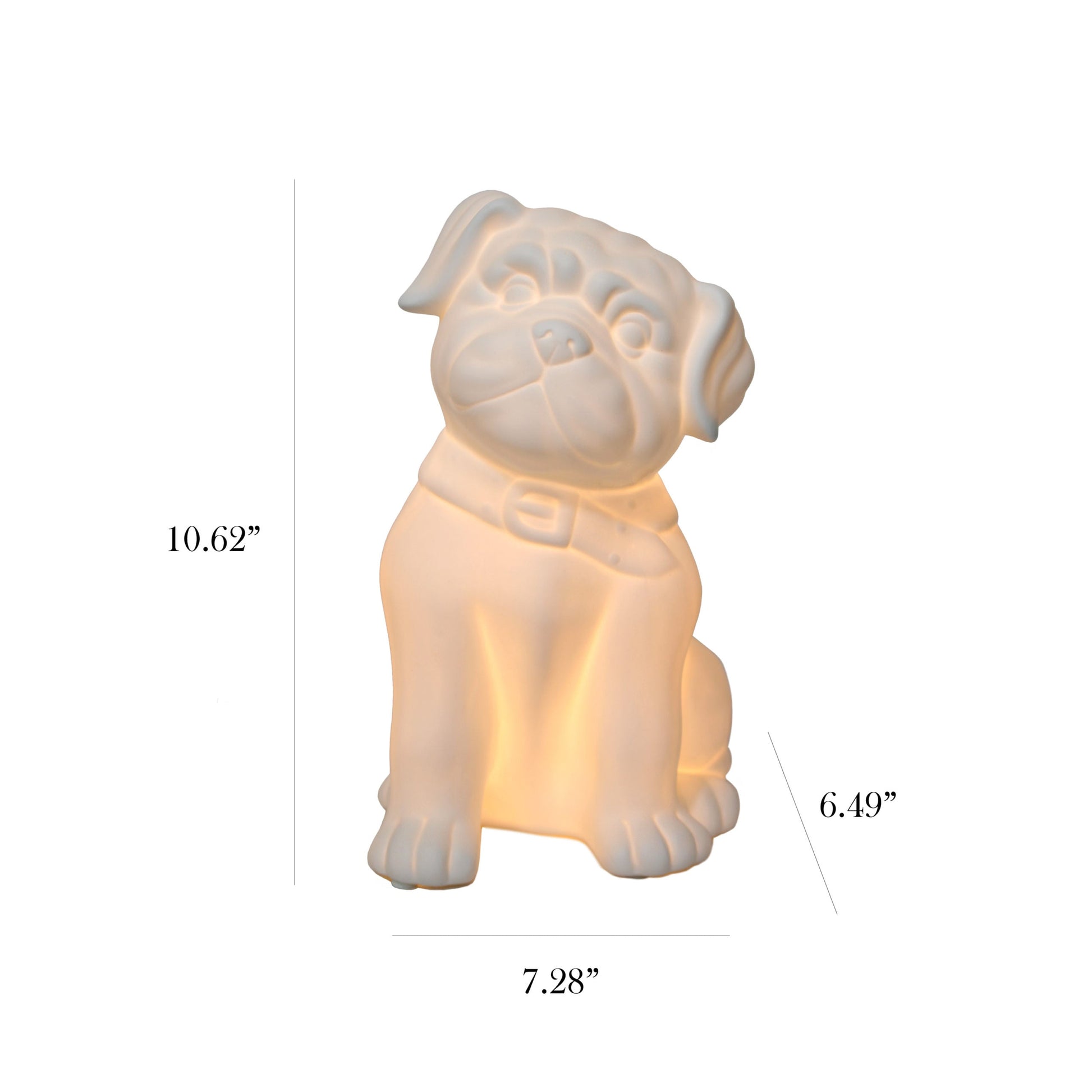All The Rages Simple Designs Porcelain Puppy Dog Shaped Table Lamp
