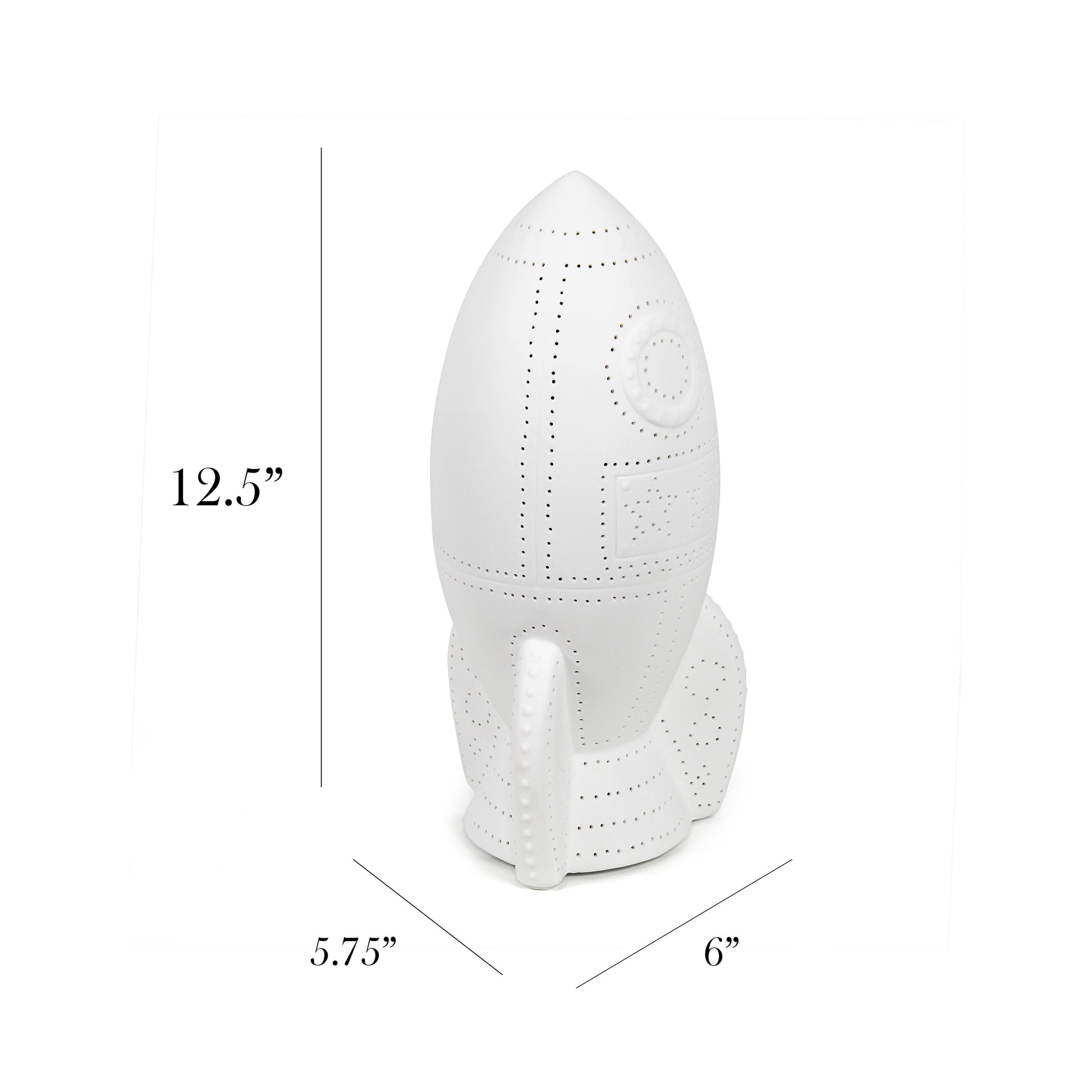 All The Rages Simple Designs Porcelain Rocketship Table Lamp
