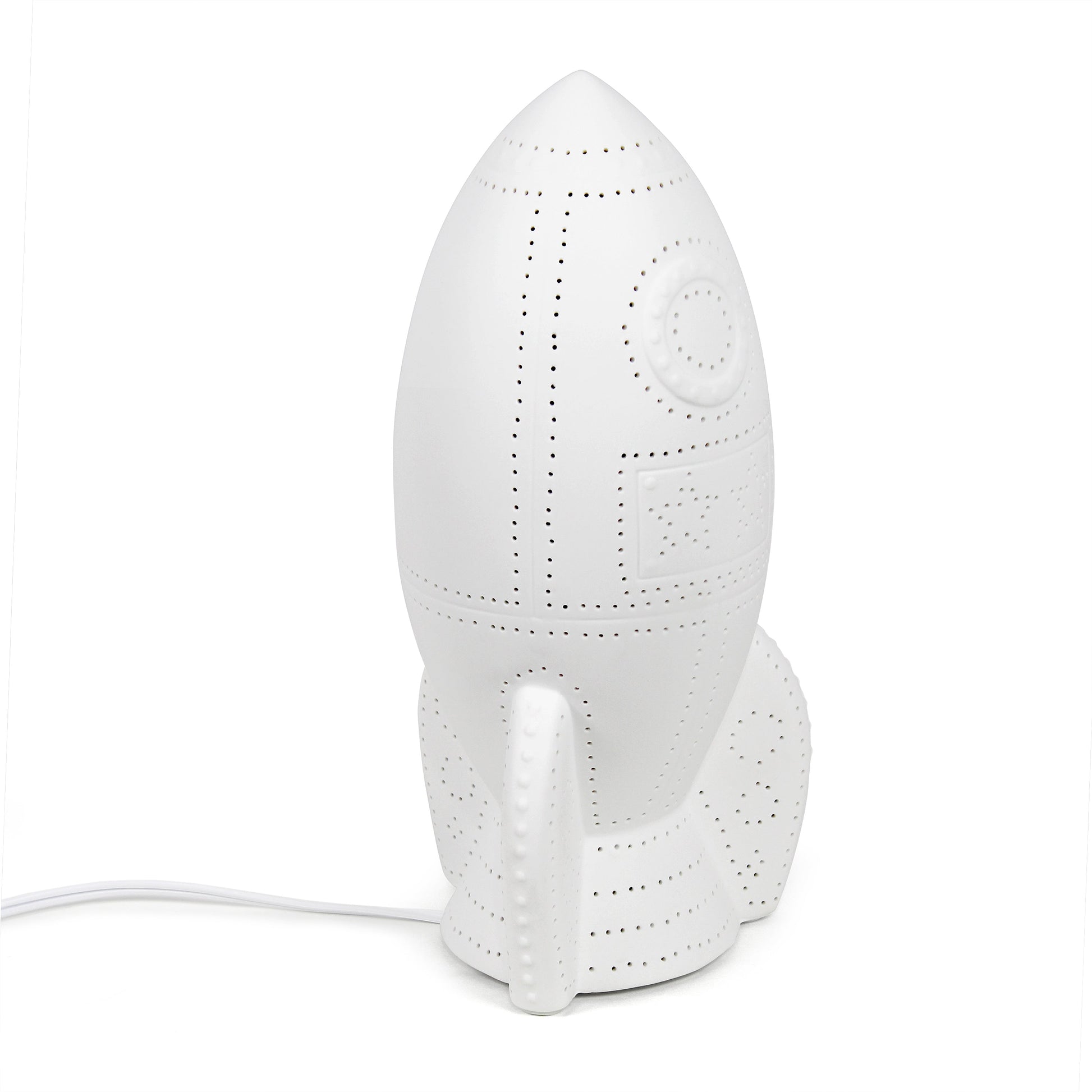All The Rages Simple Designs Porcelain Rocketship Table Lamp