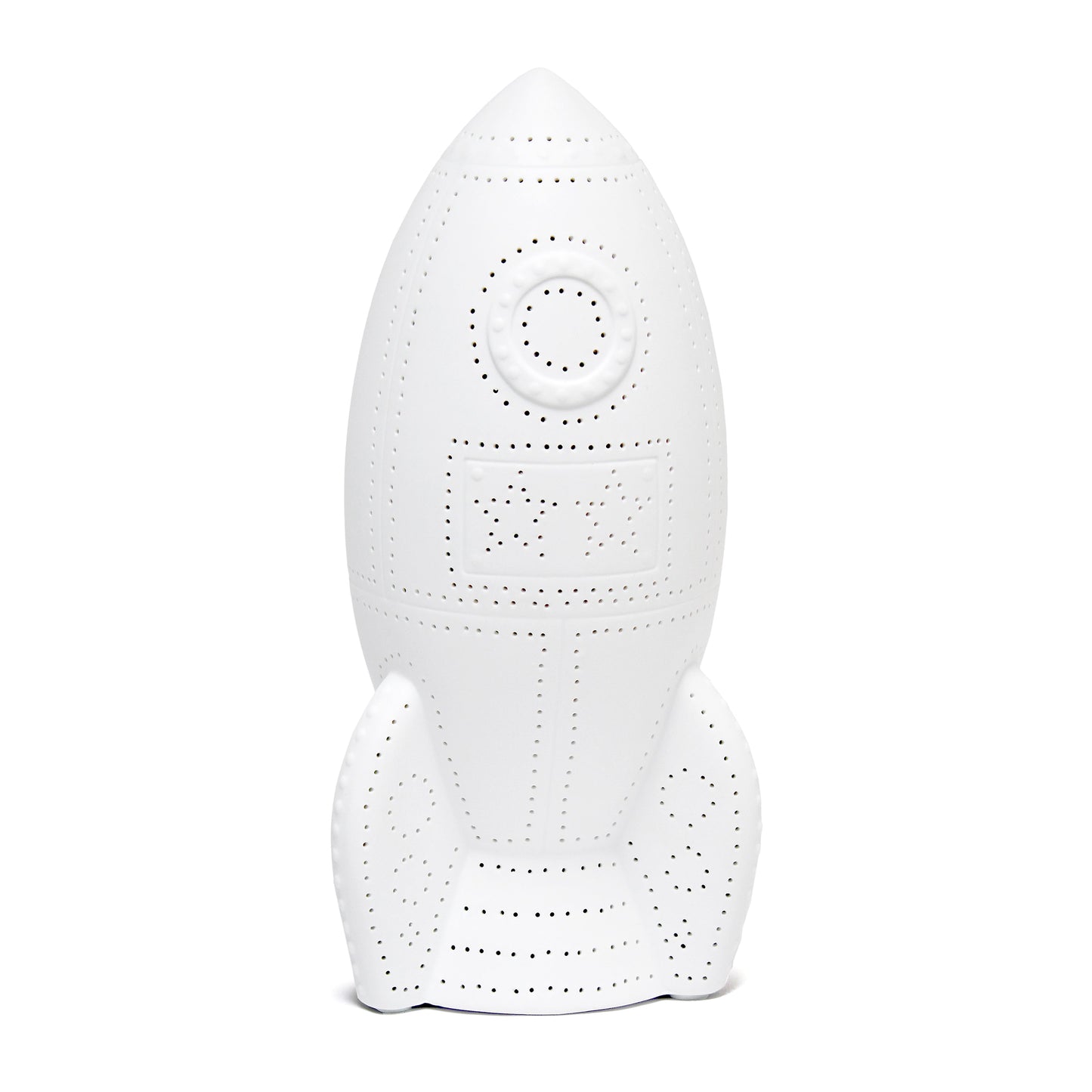 All The Rages Simple Designs Porcelain Rocketship Table Lamp