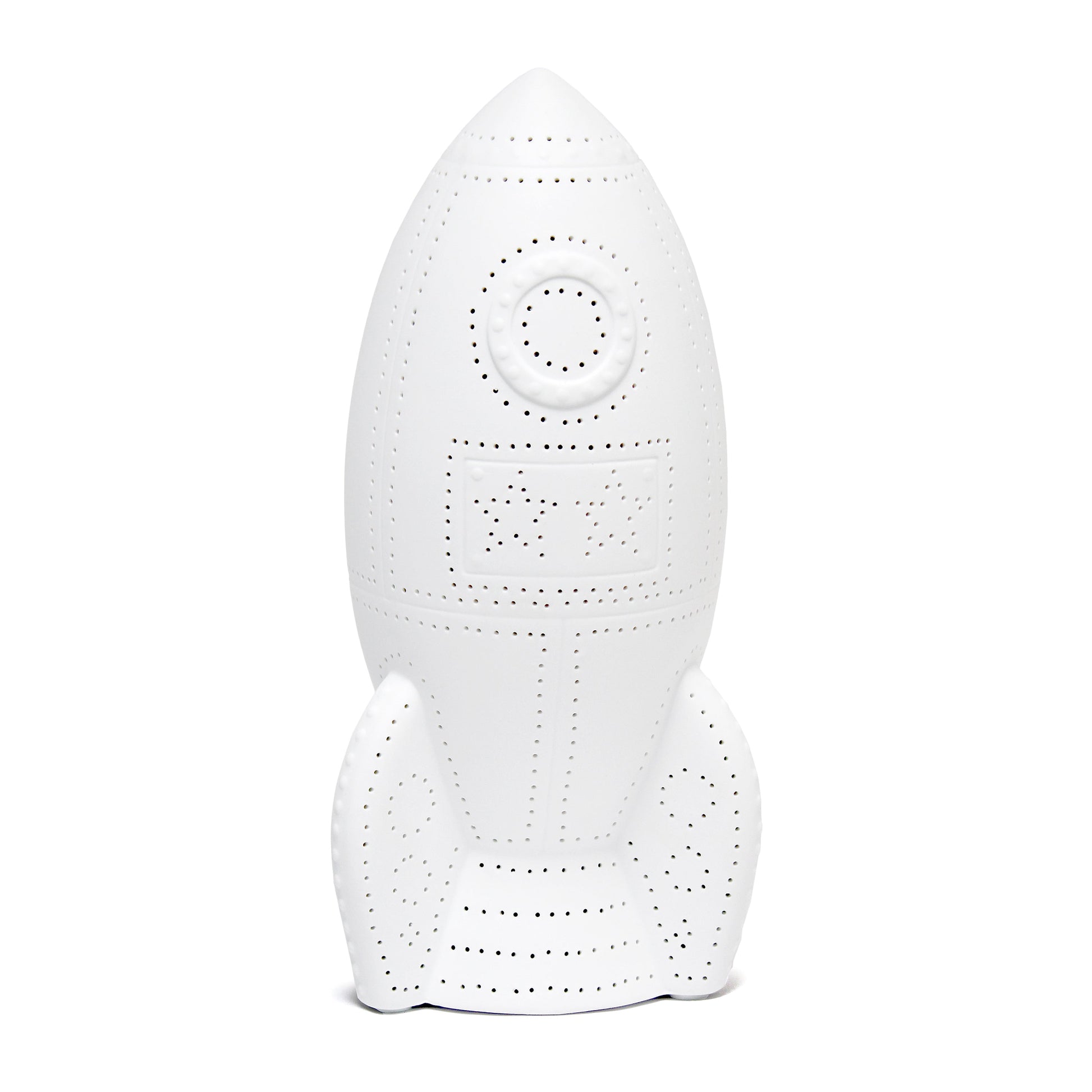 All The Rages Simple Designs Porcelain Rocketship Table Lamp