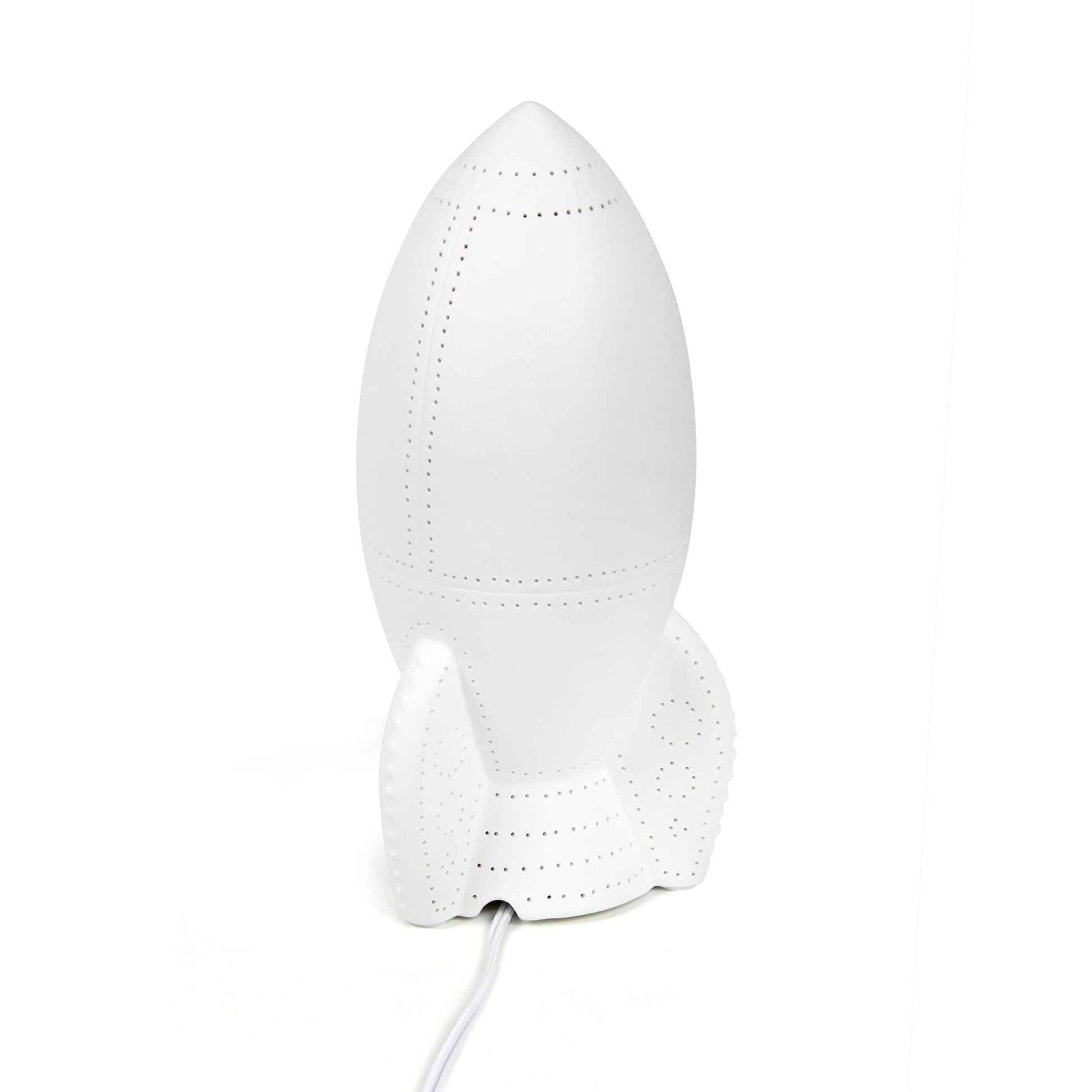 All The Rages Simple Designs Porcelain Rocketship Table Lamp