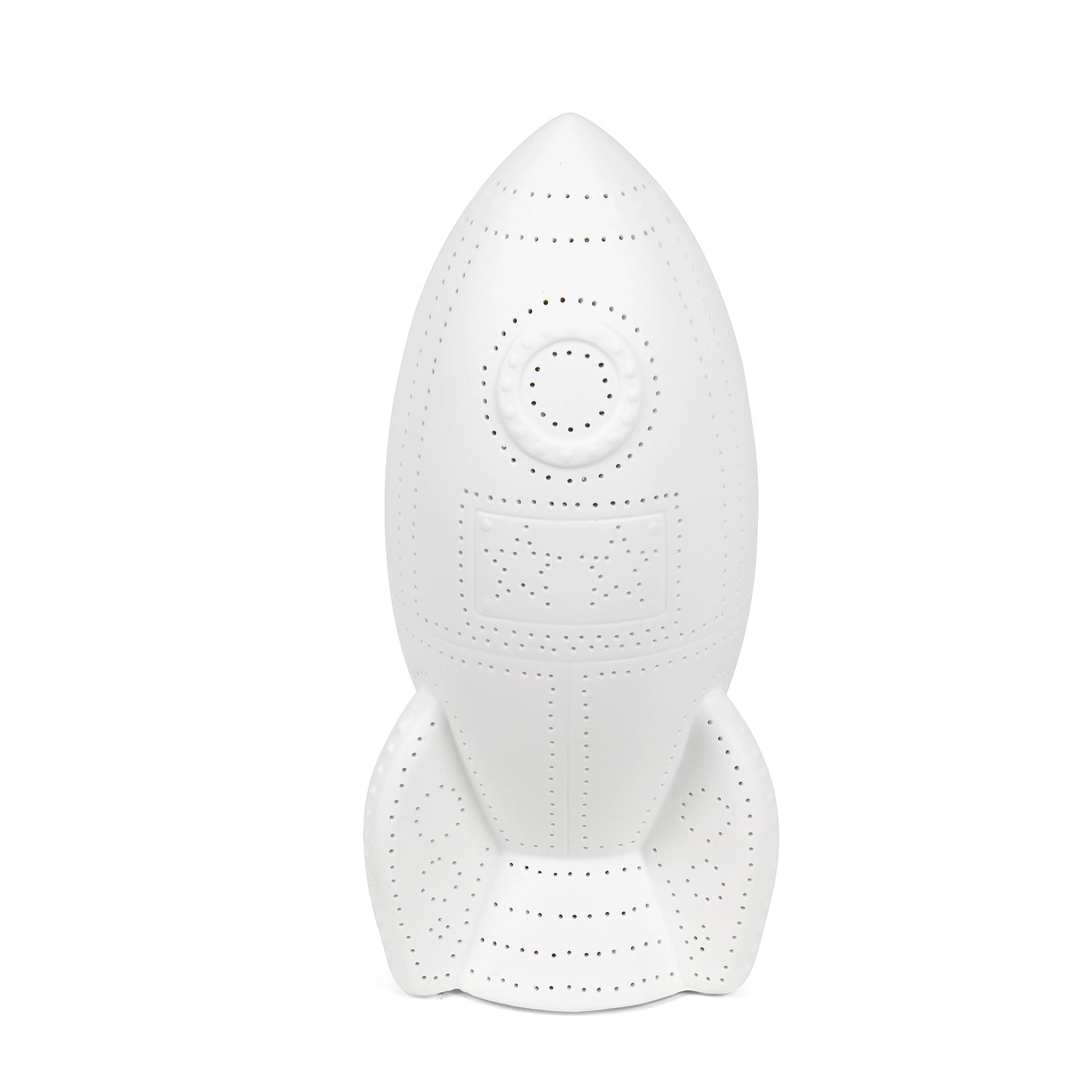 All The Rages Simple Designs Porcelain Rocketship Table Lamp
