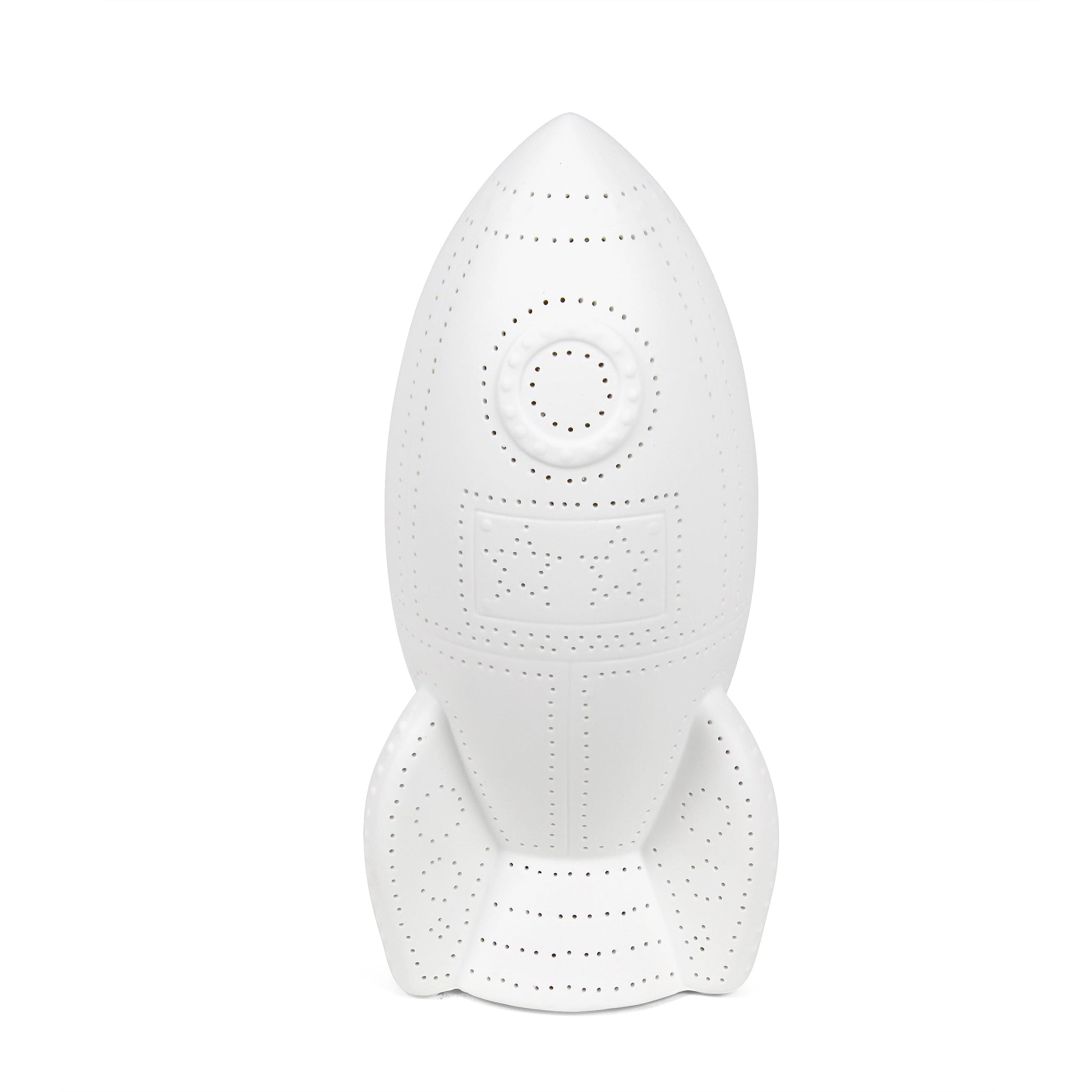 All The Rages Simple Designs Porcelain Rocketship Table Lamp